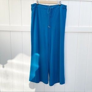 New York and co Women Pants XL Blue Stretch Knit Workwear Polyester Spandex